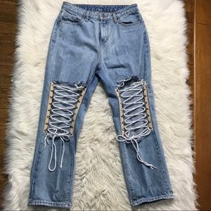 CARMAR/LF lace up jeans